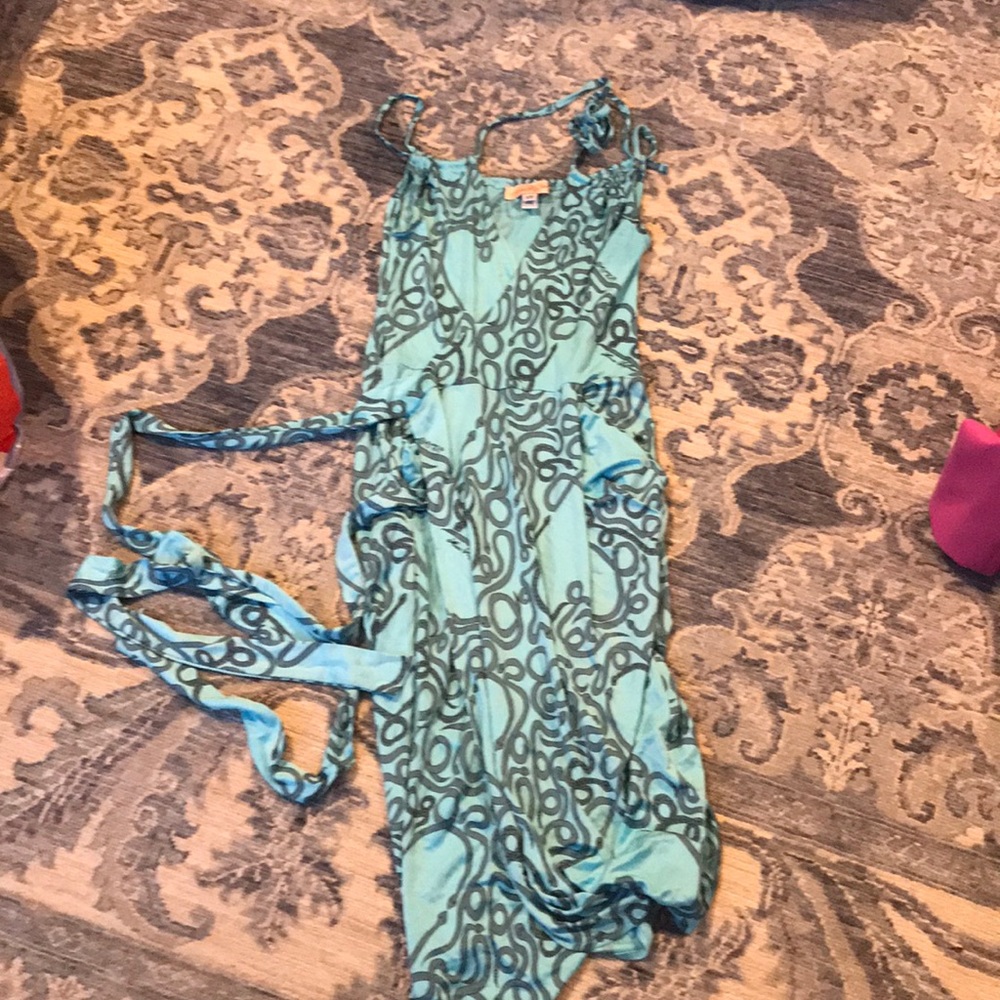 Mara Hoffman silk wrap dress xs pockets